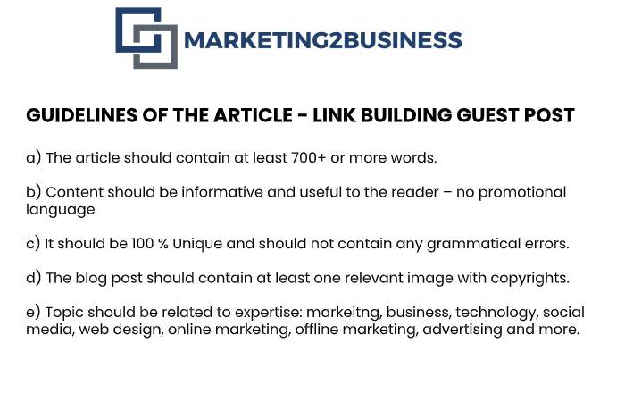 guidelines of the article - link building guest post