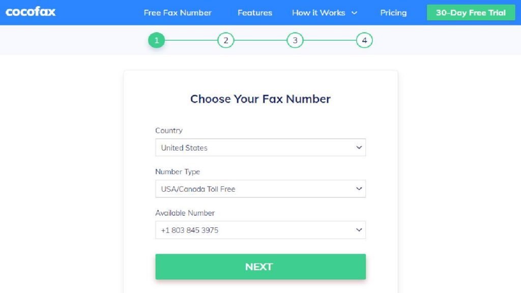 Free trail choose fax number