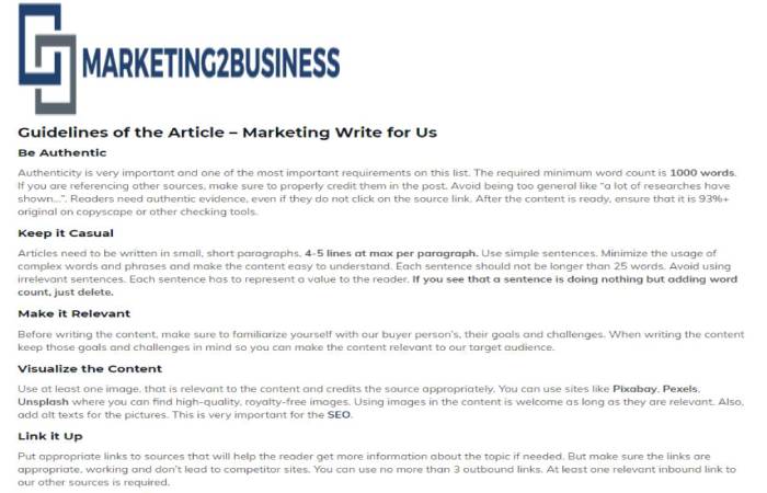 Email Marketing Write for us Guidelines