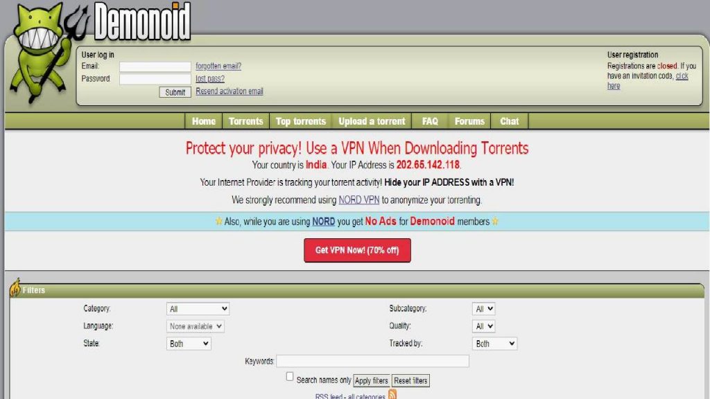 Demonoid is a site like Torrentking - 2023