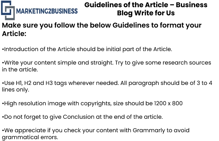 Guidelines for the article Marketing2Business 
